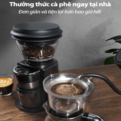 Máy xay hạt cà phê tự động, tích hợp 34 chế độ xay. Thương hiệu Mỹ HiBREW cao cấp G3 - HÀNG CHÍNH HÃNG