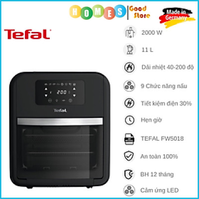 Nồi Chiên Không Dầu Kiêm Lò Nướng TEFAL FW5018 Easy Fry Over & Grill 9-IN-1, Nhập Khẩu Đức Dung Tích 11L, 9 Chức Năng Công Suất 2000W - Hàng Nhập Khẩu