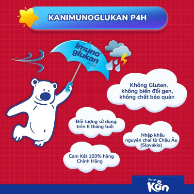 [Mua 2 Tặng 1 Kem] Siro Kan ImunoGlukan hỗ trợ miễn dịch nâng cao sức đề kháng cho bé - chai 120ml