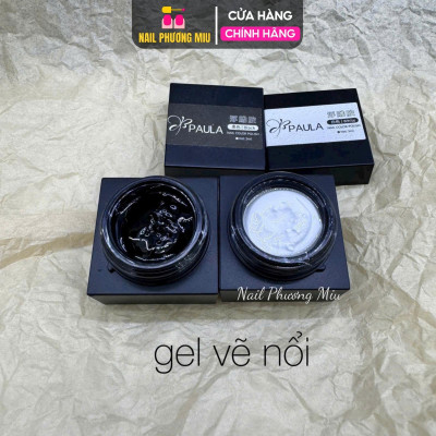 Gel Vẽ Nổi Đen Trắng Làm Nail, Chất Đặc 10g Cho Thợ Nail, Tạo Hình 3D Sóng Lượn Hot Trend Đa Năng Siêu Đẹp Không Chảy Sơn Gel Nữ
