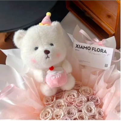 Thú nhồi bông Capybara ôm bánh kem sinh nhật - Size 22cm - Quà tặng chuột lang nước capybara đáng yêu cho bé