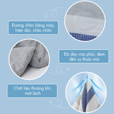 [CHĂN HÈ MÁT LẠNH] Mền lạnh I Cool Advance NIN House NM8035 160x210cm | Chăn chần bông Ice Silk lạnh như tencel, Chăn điều hoà nhiều độ