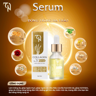 Serum Face Đông Trùng Hạ Thảo Collagen X3 Mỹ Phẩm Đông Anh Chính Hãng 15ml Serum Dưỡng Ẩm Giảm Mụn Làm Trắng Da