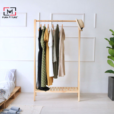 GIÁ TREO QUẦN ÁO CHỮ A HÀN QUỐC 1 TẦNG MÀU GỖ CAO 1M48 , A HANGER 1F 