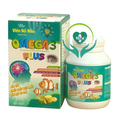 ￼Kẹo viên bổ não OMEGA 3 Plus, hộp 60 viên ,Bổ sung DHA hỗ trợ phát triển não bộ, giúp tăng khả năng tập trung của trẻ