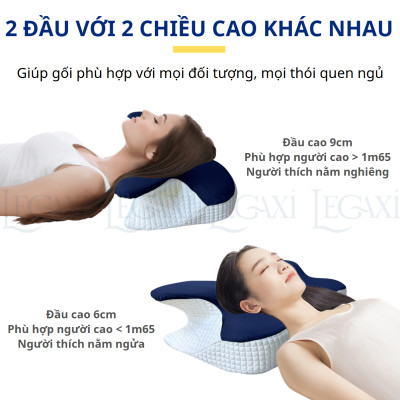 Gối Công Thái Học Bằng Cao Su Non, Giúp Ngủ Nhanh, Ngủ Sâu, Giảm Đau Mỏi Cổ Vai Gáy, Chống Ngủ Ngáy