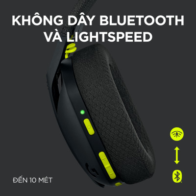 Tai nghe game không dây Bluetooth và Lighspeed Logitech G435 – Mic ảo tích hợp, nhẹ, tương thích PC, Điện thoại, PS4, PS5 - Hàng chính hãng
