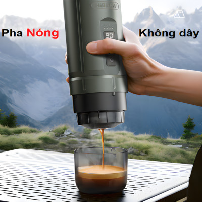 Máy pha cà phê cầm tay chuyên nghiệp Espresso 3 trong 1, dùng pin có thể pha cả nóng và lạnh HiBREW H4C - Hàng Chính Hãng