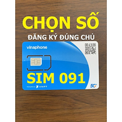 Sim Vinaphone đầu số 091, sim Phong Thuỷ, sim dễ nhớ - Hàng chính hãng