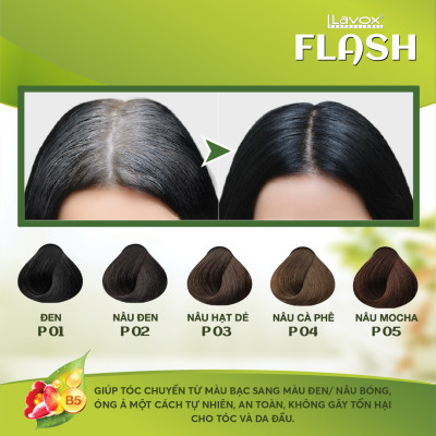 Gel Gội Phủ Bạc Vitamin B5 Flash 200ml (P05 - NÂU MOCHA)