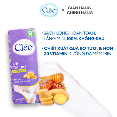 Combo tẩy lông Bikini Cléo 50g, an toàn không đau, hiệu quả trong 8 phút và gel dưỡng ẩm mịn da Cléo 20g