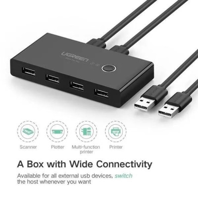 Ugreen UG30768US216TK Bộ chuyển mạch USB 3.0 gộp 4 thiết bị vào 2 máy tính cao cấp - HÀNG CHÍNH HÃNG