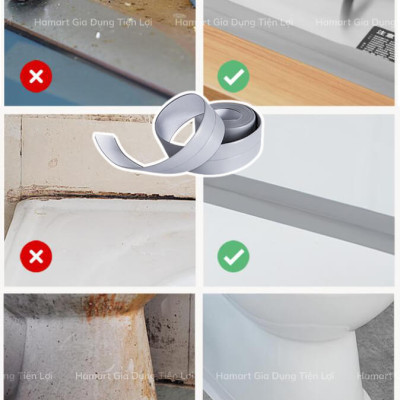 Băng Keo PVC Dán Viền Bếp Chống Dầu Mỡ Bản 3.8cm Băng Dính Dán Mép Tường Chống Ẩm Mốc