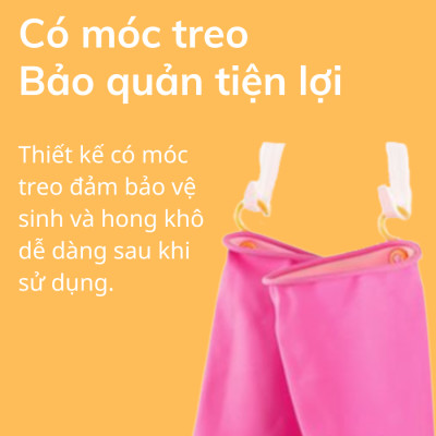 Hàng Tặng Không Bán-2 Đôi Găng Tay cao Su Tự Nhiên Hàn Quốc Có Móc 31cm 