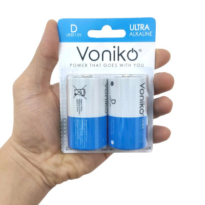 Vỉ 2 Pin Kiềm D 1.5V - Voniko