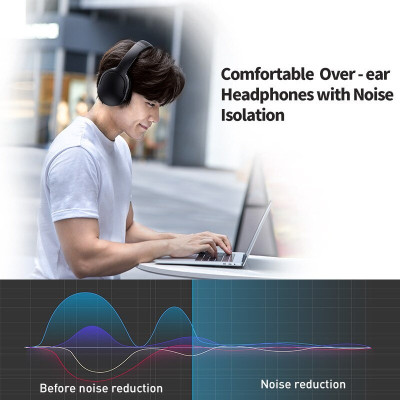 Tai Nghe Chụp Tai Không Dây Cao Cấp Baseus Encok Wireless Headphone D02 Pro Bluetooth 5.0 Âm Thanh Hifi Loa Siêu Trầm - Hàng Chính Hãng