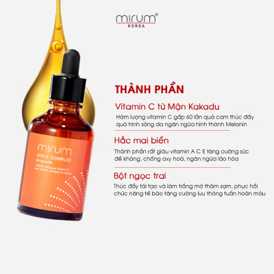 Tinh chất VITAMIN C sáng da, xóa nám và tàn nhang Ampoule Vitamin C Mirum 50ml