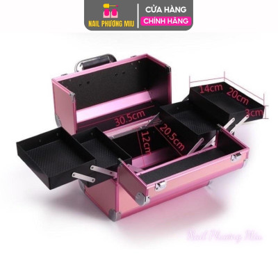 Cốp Đựng Đồ Nail 2 Tầng Nhôm 26x32x21cm, Gọn Nhẹ, Chống Thấm Nước, Chuyên Dụng Làm Nail, Tiện Lợi Di Chuyển, Bền Chắc Bag Nhung Nam Nữ
