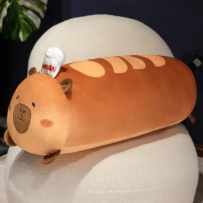 Thú nhồi bông Capybara xúc xích nướng phom dài đáng yêu - Size từ 55cm đến 95cm - Quà tặng gấu bông chuột lang êm mịn cho bé