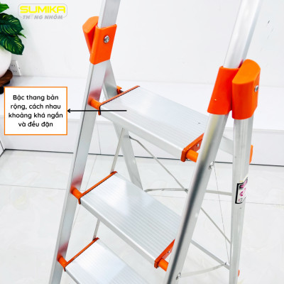 Thang nhôm ghế gia đình 4 bậc SUMIKA SK304 - Chiều cao 1.0m, tải trọng 150kg