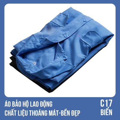 Áo bảo hộ lao động, chất liệu thoáng mát, bền đẹp - Mã C17 (BIỂN)