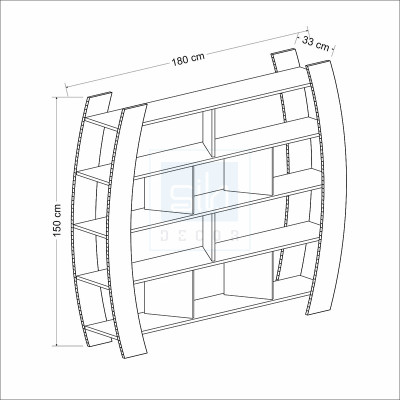 Kệ Gỗ Hiện Đại Với Thiết Kế Hình Cung Tròn Độc Đáo, Sáng Tạo Thương Hiệu SIB Decor KS310