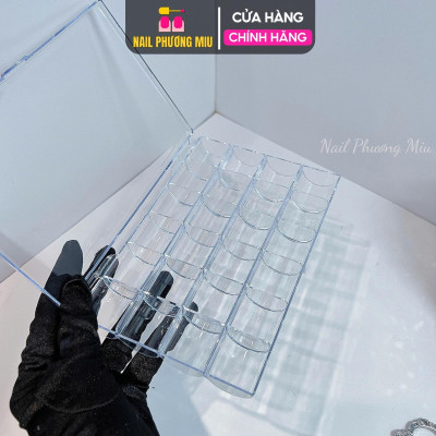 Khay Mica 24 Ô Đựng Charm Đá Nail, Nhựa Cao Cấp, Trong Suốt, Dễ Mang Theo Tiện Lợi, Gọn Nhẹ, Làm Nail Chuyên Nghiệp Lắp Ráp
