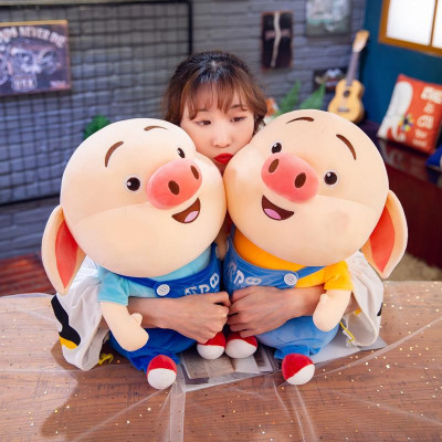 Gấu bông heo tiktok mặc yếm ngồi siêu mềm siêu dễ thương, lợn tiktok cute siêu cưng (40cm) vải miniso mềm mịn êm ái, an toàn cho trẻ em