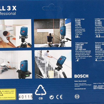 MÁY CÂN BẰNG CÂN MỰC LASER 2 TIA ĐỎ BOSCH GLL 3X- HÀNG CHÍNH HÃNG