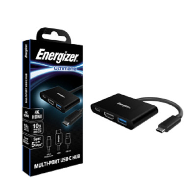 Bộ chuyển USB-C3.1 Hub Energizer USBA/USB-C/HDMI - HC303CV - Hàng Chính Hãng