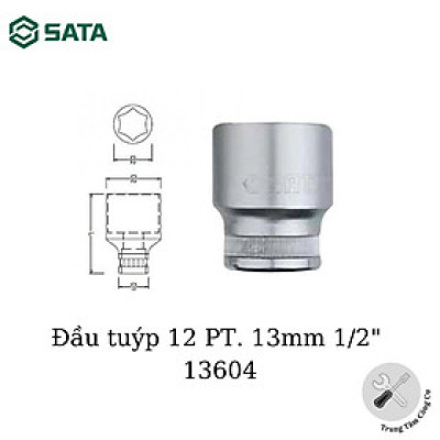 Đầu tuýp 12 PT. 13mm 1/2" - 13604 SATA