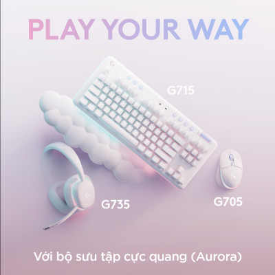 Bàn phím không dây gaming Logitech G715 TKL - Bluetooth và Lightspeed, RGB, kèm kê tay - Hàng chính hãng 
