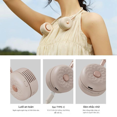 Quạt đeo cổ Sothing DSHJ-S-2115, Gió Mát, Chạy Êm, Dễ Dàng Gấp Gọn, Tiện Lợi Mang Theo - Hàng nhập khẩu