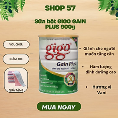 Sữa Bột Gigo Gain Plus 900g – Bổ Sung Vitamin & Khoáng Chất, Giúp Ăn Ngon Miệng, Tiêu Hóa Tốt