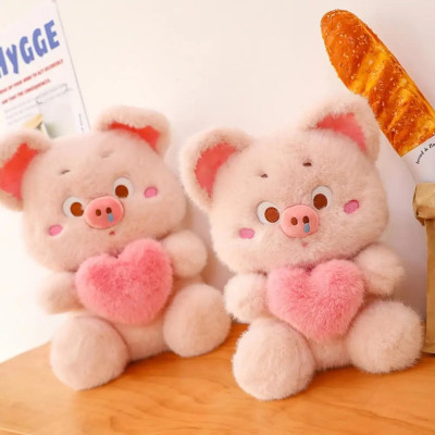 Thú nhồi bông heo rút tim đáng yêu - Size từ 30cm đến 50cm - Quà tặng gấu bông heo ôm tim có thể kéo ra được.