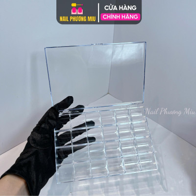 Khay Mica 24 Ô Đựng Charm Đá Nail, Nhựa Cao Cấp, Trong Suốt, Dễ Mang Theo Tiện Lợi, Gọn Nhẹ, Làm Nail Chuyên Nghiệp Lắp Ráp