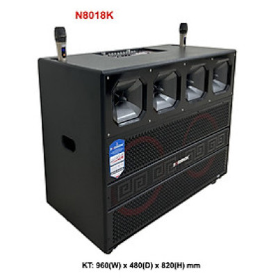 Loa tủ 4 tấc đôi Bossinon 28018K - _Kích thước: 995(W) x 470 (D) x 830 (H)mm _Công suất: 1200Watts - Hàng Chính Hãng