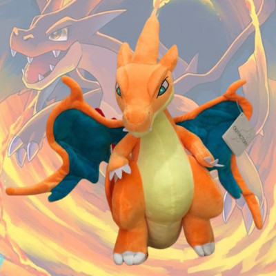 Gấu bông pokemon rồng lửa Charizard Lizadon siêu ngầu (40cm) khớp bẻ tạo kiểu hàng chính hãng pokemon full tem full tag