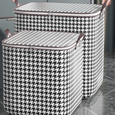 Túi Đựng Quần Áo Sọc Đen Trắng – Gấp Gọn, Có Khóa Kéo, Đựng Chăn Gối Tiện Lợi