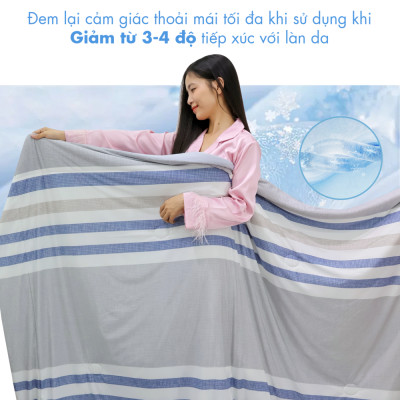 [CHĂN HÈ MÁT LẠNH] Mền lạnh I Cool Advance NIN House NM8035 160x210cm | Chăn chần bông Ice Silk lạnh như tencel, Chăn điều hoà nhiều độ