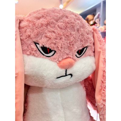 Thú nhồi bông thỏ quạo màu hồng đáng yêu - Size từ 35cm đến 1m - Quà tặng gấu bông thỏ mặt giận dữ hồng phấn mềm mịn.