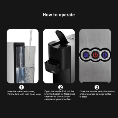 Máy pha cà phê 3 trong 1 thương hiệu cao cấp DSP KA3046 - Công suất: 1450W - Hàng Nhập Khẩu 