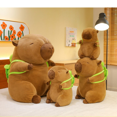 Gấu Bông Chuột Capybara Đeo Túi Rùa - Capybara Đáng Yêu Quà Tặng Bạn Gái Đồ Chơi Nhồi Bông Cao Cấp