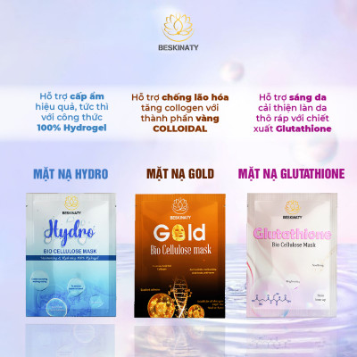[Set Vàng Rực Rỡ] Set 4 Mặt nạ BESKINATY hỗ trợ phục hồi dưỡng da chuyên sâu