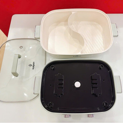 Bếp Nướng Lẩu Hai Ngăn Đa Năng Kalpen 6.5L PP66 Công Suất 2200W - Hàng Chính hãng