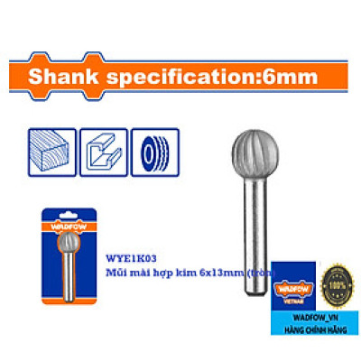 [CHÍNH HÃNG] Mũi mài hợp kim 6x13mm (tròn) WADFOW WYE1K03