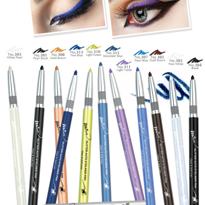 Chì mí kim tuyến Mira Glitter Auto Eyeliner Pen Hàn Quốc No.308 Gold brown tặng kèm móc khoá