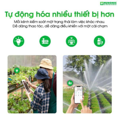 Công tắc thông minh [ĐIỀU KHIỂN TỪ XA] Hunonic Lahu 4 Kênh RTC - Điều khiển qua Wifi, Bluetooth - Hẹn giờ không cần wifi