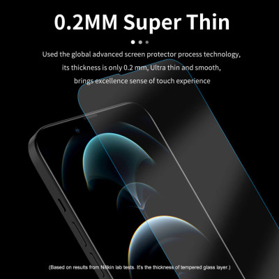 Miếng dán kính cường lực cho iPhone 14 Pro Max (6.7 inch) Nillkin Amazing H+ Pro (mỏng 0.2 mm, vát cạnh 2.5D, chống trầy, chống va đập) - hàng nhập khẩu