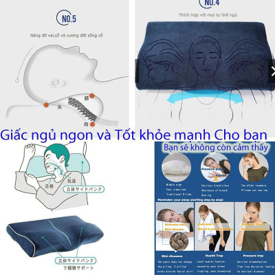 Gối Ngủ Cao Su Non Memory Foam Pillow HT SYS - Vạn Phúc - Gối Ngủ Trị Liệu - 50cmx30cm - Đem đến những giấc mơ tuyệt đẹp